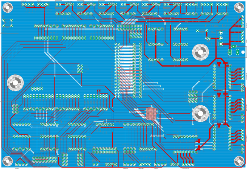 PCB layout for a monolithic PCB for the Squid microscope.